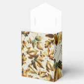 Gouden Bladeren Amandel Beige Glam Herenfst Bruilo Bedankdoosjes (Geopend)