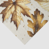Gouden Bladeren Amandel Beige Herfst Bruiloft Tissuepapier (Detail)