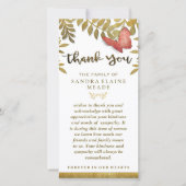 Gouden Bladeren Bloem Vlinder Dank U Betuiging Bedankkaart (Voorkant)