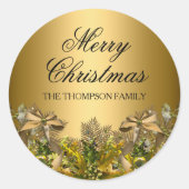  gouden bladeren & boog Kerst sticker (Voorkant)