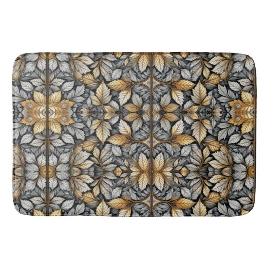 Gouden Bladeren Botanische Sherpa Badmat (Voorkant)
