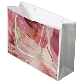 Gouden Bladeren Bourgondië Blush Roze Groot Cadeauzakje (Voorkant Gekanteld)