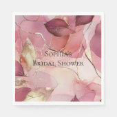 Gouden Bladeren Bourgondië Blush Roze Servet (Voorkant)