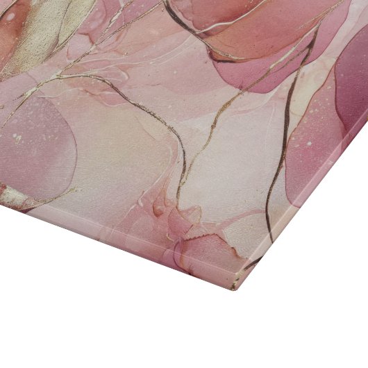 Gouden Bladeren Bourgondië Blush Roze Snijplank (Hoek)