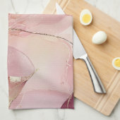 Gouden Bladeren Bourgondië Blush Roze Theedoek (Quarter Fold)