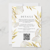 Gouden bladeren / Bourgondische bruiloft uitnodigi Kaart (Achterkant)