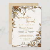 Gouden Bladeren Bruidsbrunch Kaart (Voorkant / Achterkant)