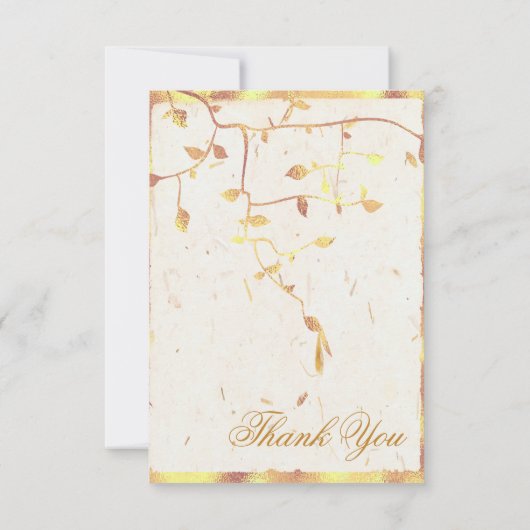 Gouden bladeren Dank u kaarten (Achterkant)