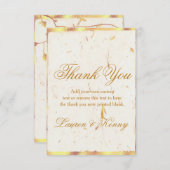 Gouden bladeren Dank u kaarten (Voorkant / Achterkant)