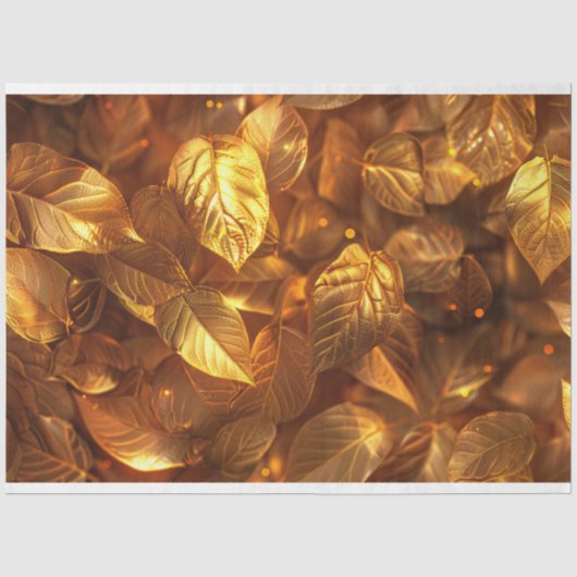 Gouden Bladeren Decoupage Tissuepapier (Voorkant)