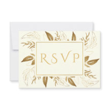 Gouden bladeren | Elegant Goud Ivoor Bruiloft