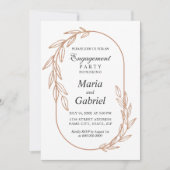 Gouden bladeren. Elegant lijst Luxury Engagement P Kaart (Voorkant)