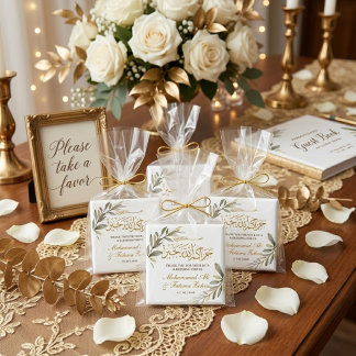 Gouden Bladeren Elegantie Moslim Bruiloft Magneet