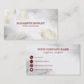 Gouden bladeren en bloemen visitekaartje (Voorkant / Achterkant)