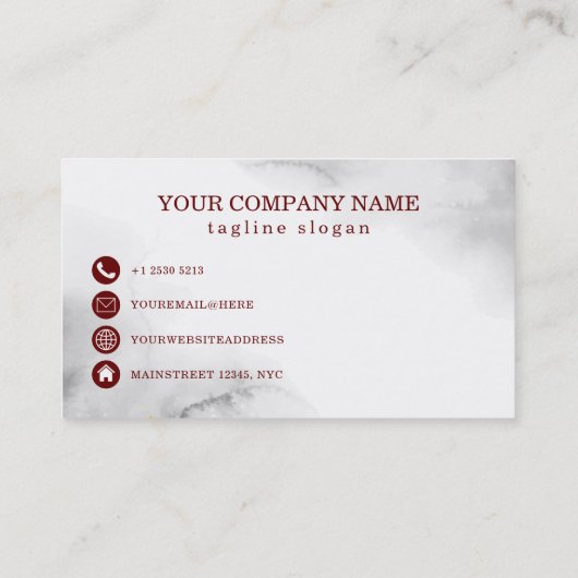 Gouden bladeren en bloemen visitekaartje (Achterkant)