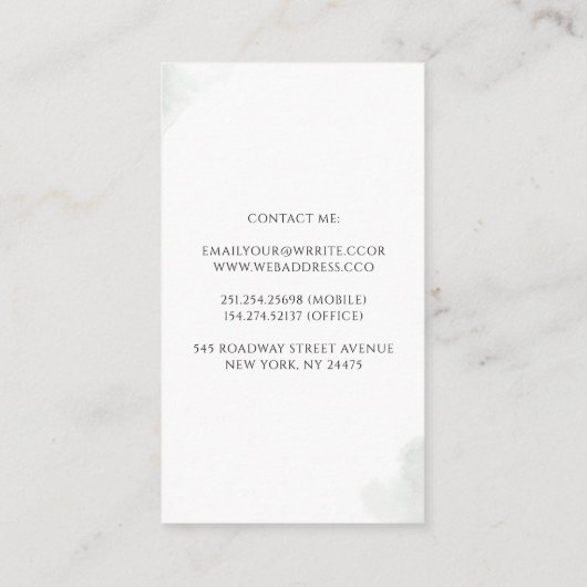 Gouden bladeren en Eucalyptus groen dromerig verva Visitekaartje (Achterkant)