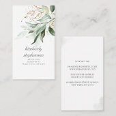 Gouden bladeren en Eucalyptus groen dromerig verva Visitekaartje (Voorkant / Achterkant)