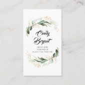 Gouden bladeren en Eucalyptus groen Elegant Modern Visitekaartje (Voorkant)
