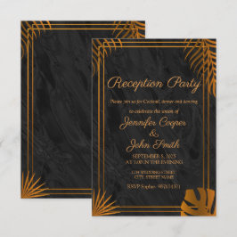 Gouden Bladeren en Geometrisch Frame Moderne Ontva Kaart