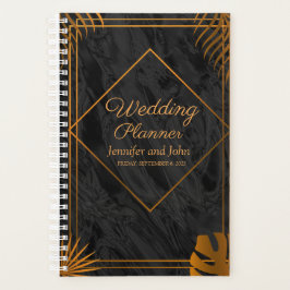 Gouden Bladeren en Geometrisch Kader Tropische Tro Planner