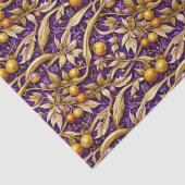 Gouden bladeren en granaatappels Paarse Tissuepapier (Detail)