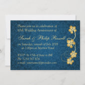 Gouden bladeren en verbonden harten 65e verjaardag kaart (Achterkant)