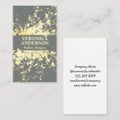 Gouden bladeren en wijnranken visitekaartje (Voorkant / Achterkant)