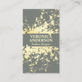 Gouden bladeren en wijnranken visitekaartje (Voorkant)