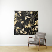 Gouden bladeren: exotische botanische naadloos wandkleed (In Situ (horizontaal))