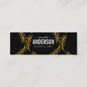 Gouden Bladeren / Gemengde Lettertypen Mini Visitekaartje
