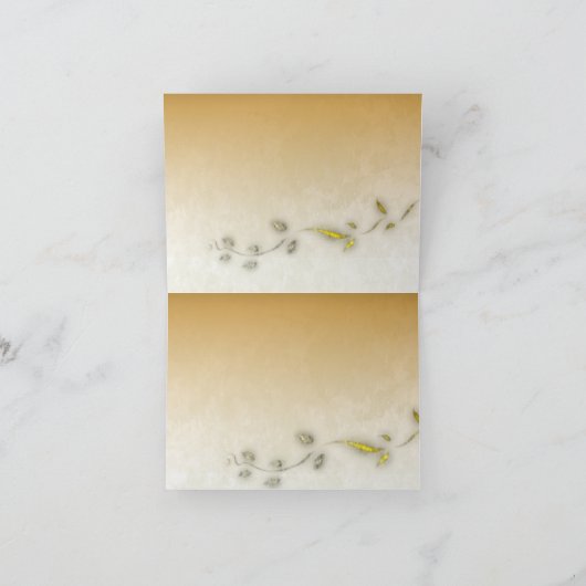 Gouden bladeren gevouwen bedankkaart (Binnen)