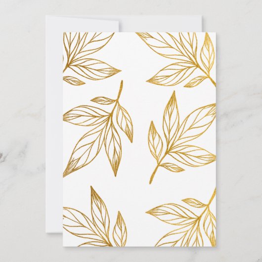 Gouden bladeren gezegend met ingelijste fotovakant kaart (Achterkant)