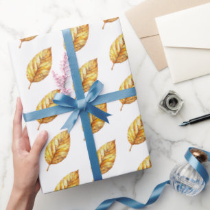 Gouden Bladeren Huwelijk Cadeaupapier