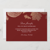 Gouden Bladeren Huwen Bruidsmeisje Uitnodiging (Achterkant)