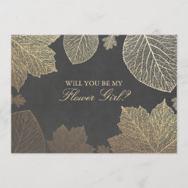 Gouden Bladeren Huwen Bruidsmeisje Uitnodiging