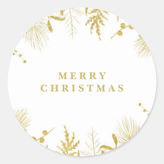 Gouden bladeren Kerst stickers (Voorkant)