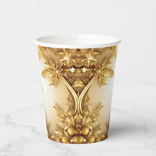 Gouden bladeren Kerst vakantie papier bekers (Links)