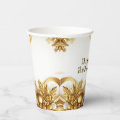 Gouden bladeren Kerst vakantie papier bekers (Rechts)
