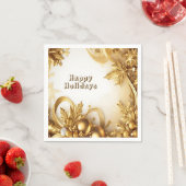 Gouden bladeren Kerst vakantie papier servet (Insitu)