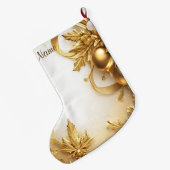 Gouden bladeren Kerstmis vakantie kous Grote Kerstsok (Achterkant (Hangend))