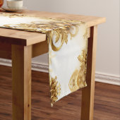 Gouden bladeren Kerstmis vakantie tafel loper (Voorbeeld)