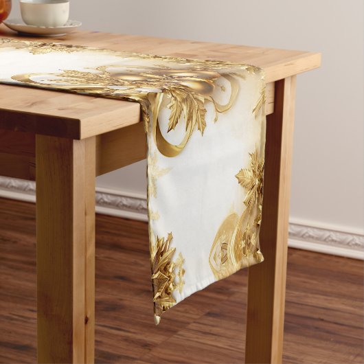 Gouden bladeren Kerstmis vakantie tafel loper (Voorbeeld)