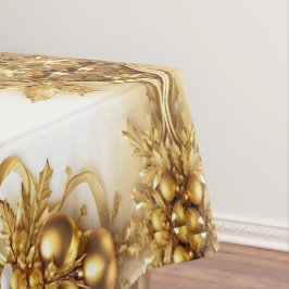 Gouden bladeren kerstvakantie tafelkleed