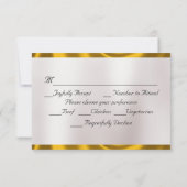 Gouden bladeren Lijst op zwart RSVP Kaartje (Achterkant)