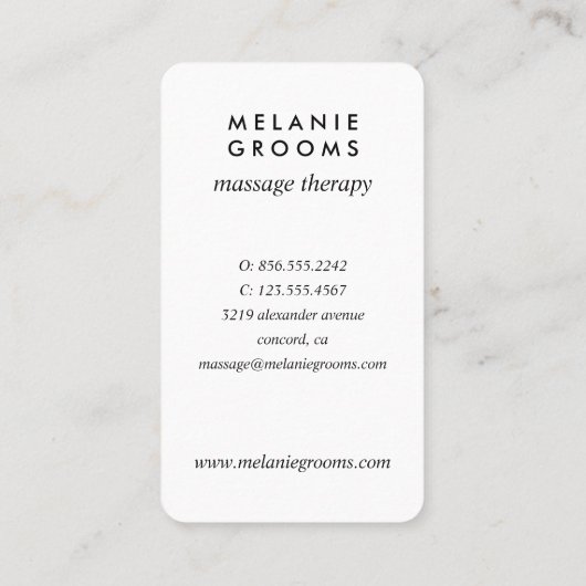 Gouden bladeren logo| Paarse | Wellness massage yo Visitekaartje (Achterkant)