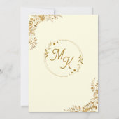 Gouden bladeren  moslimbruiloft Nikah Walima Kaart (Achterkant)