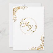 Gouden bladeren  moslimbruiloft Nikah Walima Kaart (Achterkant)