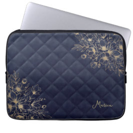 Gouden Bladeren Neopreen Laptop Hoes Elegant