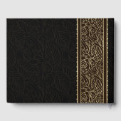 Gouden bladeren op bruine Retirement Party Gastenboek (Achterkant)