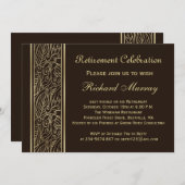 Gouden bladeren op de bruine Pensioenpartij Kaart (Voorkant / Achterkant)